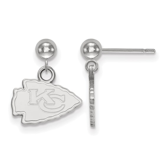 Sterling Silver Kansas City Chiefs Dangle Ball Earrings Sterling Silver Kansas City Chiefs Dangle Ball Earrings